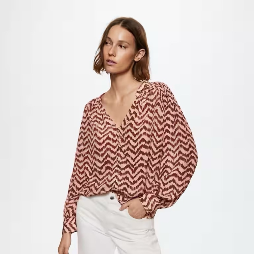 Mango Bicolour Print Blouse